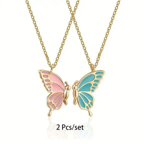 2 Pcs/Set Best Friend Necklace Creative Pentagram Pendant Alloy Accessories Friendship Necklace Best Friend Alloy Pendant