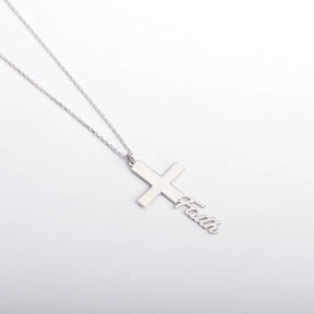 Colar Personalizado Cruz com Nome em Aço Inoxidável e Folhado ouro 18k
