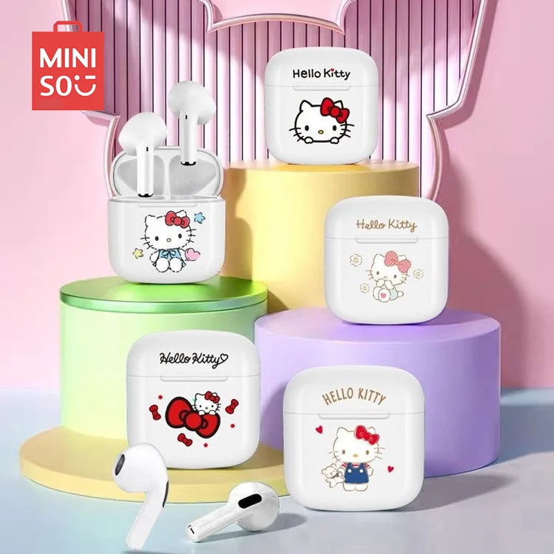 Fones NOVO desenho animado Hello Kitty fones de ouvido Bluetooth semi-in-ear mini fones de ouvido sem fio com cancelamento de ruído kids