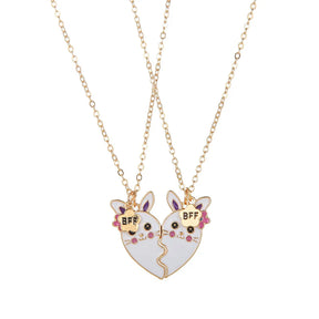 2Pcs/set Brand New Cute Rabbit Pendant Chain Best Friends Necklace BFF Friendship Jewelry Gift for Girls