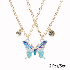 2 Pcs/set Best Friends Pendant Necklace For Woman Magnetic Adjustable Rainbow Daisy Lover Broken Heart Chain BFF Jewelry Gifts