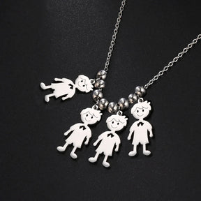 Colar Personalizado de Aço Inoxidável para Toda a Família