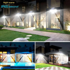 Refletor Led Solar Com 3 Cabeças 122/333Led IP65 à Prova d'água