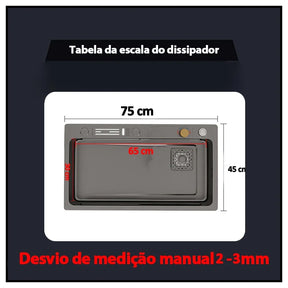 Cuba Aço Inox Escovado - Pia Gourmet Completo