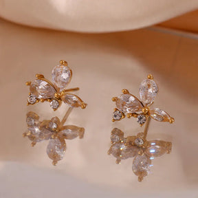 Brincos Elegantes Folha de Zircônia Belle