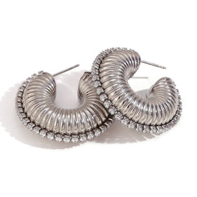 Brincos de Argola Oca com Zircônia Banhados a Ouro 18K
