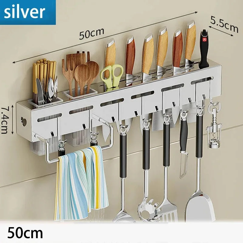 Organizador de Parede para Cozinha Aço Inox