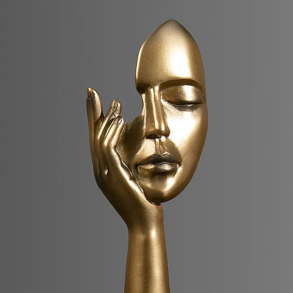 O Silêncio é Ouro - Estatueta Pensador de Arte Abstrata