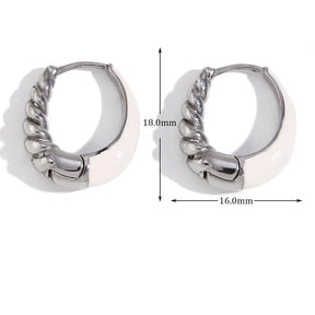 Brincos de Argola Esmaltados com Detalhe Torcido
