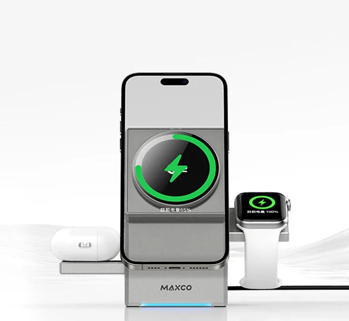 MagneticPower Hub 3 em 1: Carregamento rápido, prático e elegante