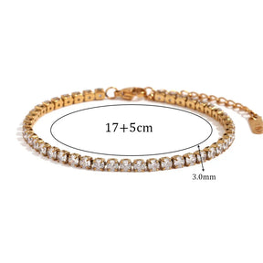 Pulseira de Zircão Banhada a Ouro 18K Burnetts