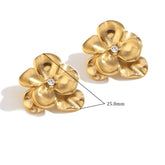 Brincos Florais Dupla Camada em Ouro 18K