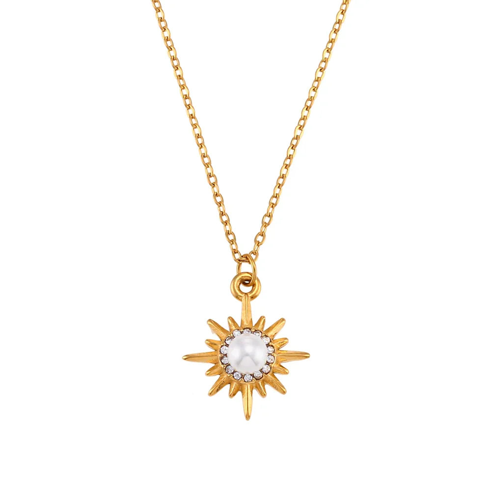 Colar Lucky Star com Zircônia e Pérola