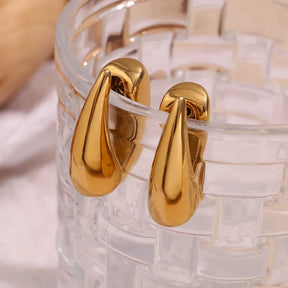 Brincos Elegância Dourada em Aço Inoxidável