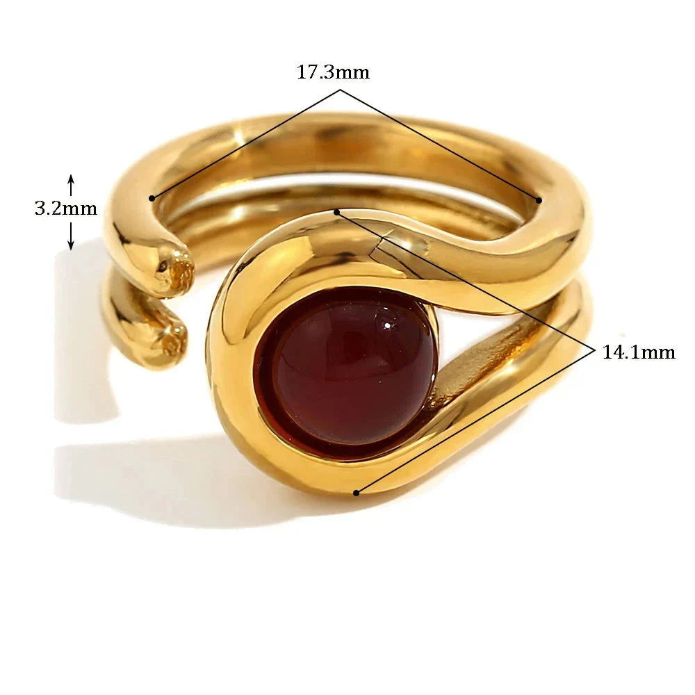 Anel Duplo com Zircônia Banhado a Ouro 18k