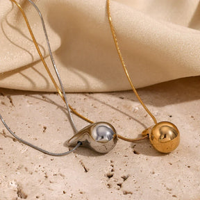 Colar Pingente Gota de Água Minimalista em Aço Inoxidável 18K