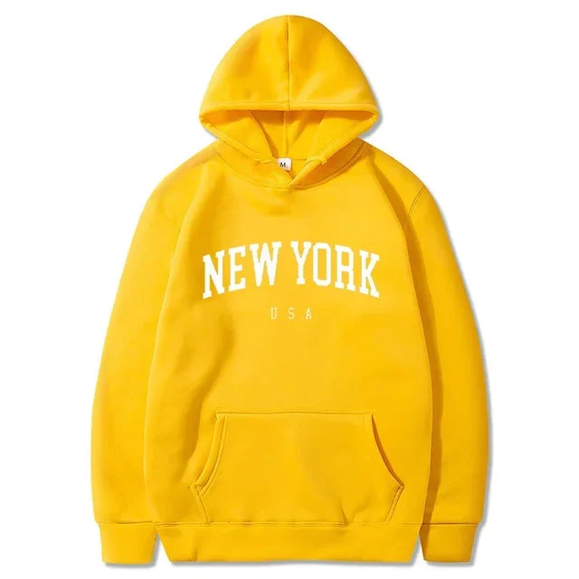 Unissex nova york - New York eua cidade hoodies moda carta impressa moletom gráfico solto casual harajuku com capuz pulôver sportwear