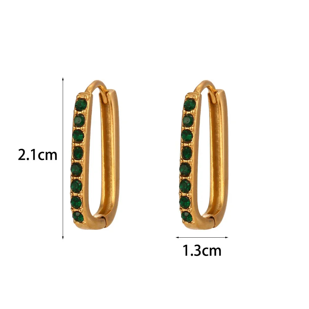 Argolas Elegantes com Zircônia Verde