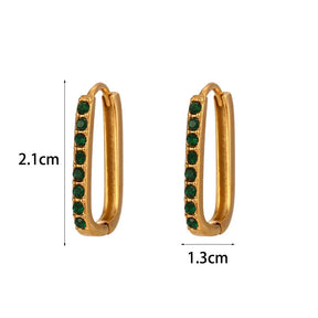 Argolas Elegantes com Zircônia Verde