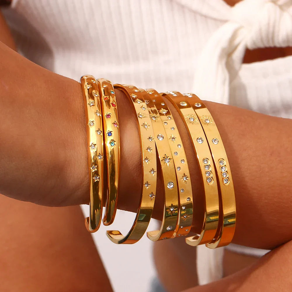 Pulseira Estrela e Lua Banhada a Ouro 18K AustinGold