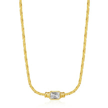 Colar Elegância Dourada com Zircão e Aço Inoxidável