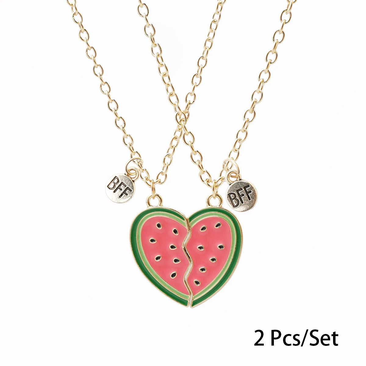 2 Pcs/set Best Friends Pendant Necklace For Woman Magnetic Adjustable Rainbow Daisy Lover Broken Heart Chain BFF Jewelry Gifts