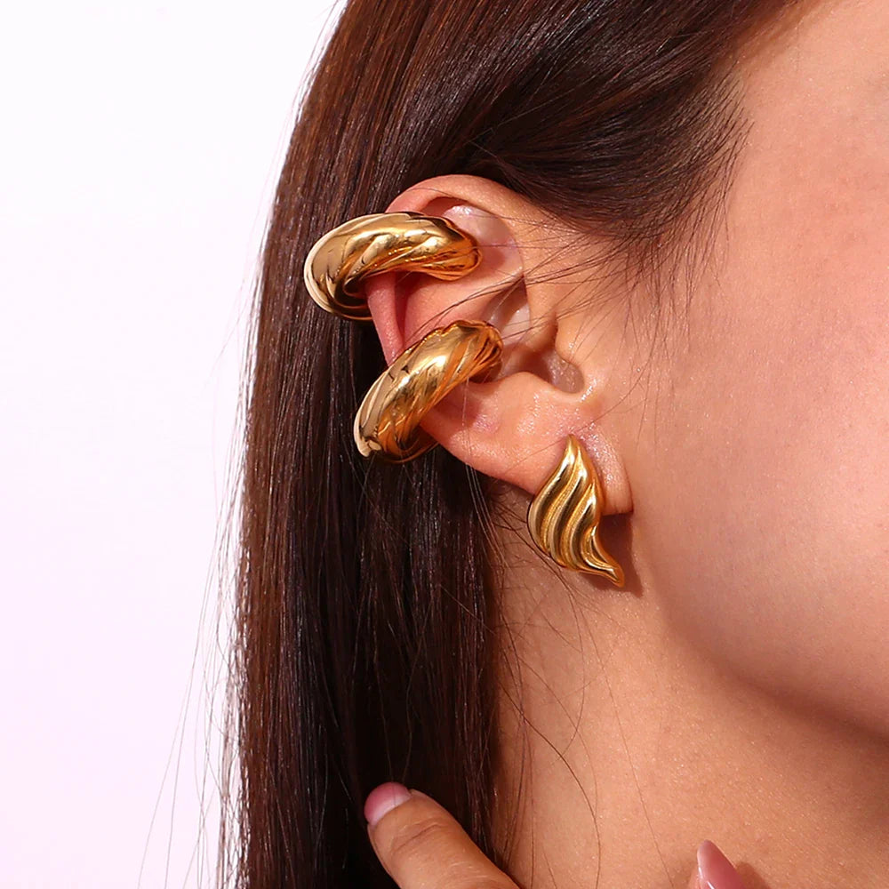 Brincos Elegantes de Gota com Design Fluido