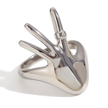Anel Mão Elegante com Zircônia