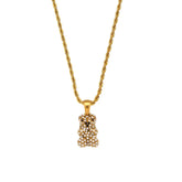 Colar Pingente de Urso com Zircônia Banhado a Ouro 18k