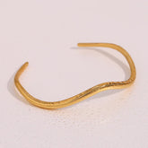 Pulseira Manguito Onda de Aço Inoxidável Burnetts Joias