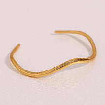 Pulseira Manguito Onda de Aço Inoxidável Burnetts Joias