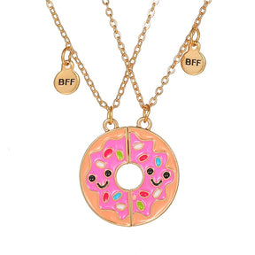 Summer Style 2pcs/set Heart Unicorn Cat Animal Pendant BFF Necklace for 2 Best Friends Girls Friendship Gifts