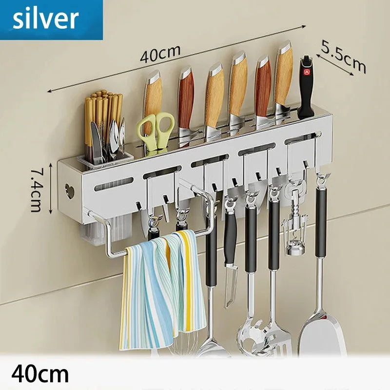 Organizador de Parede para Cozinha Aço Inox