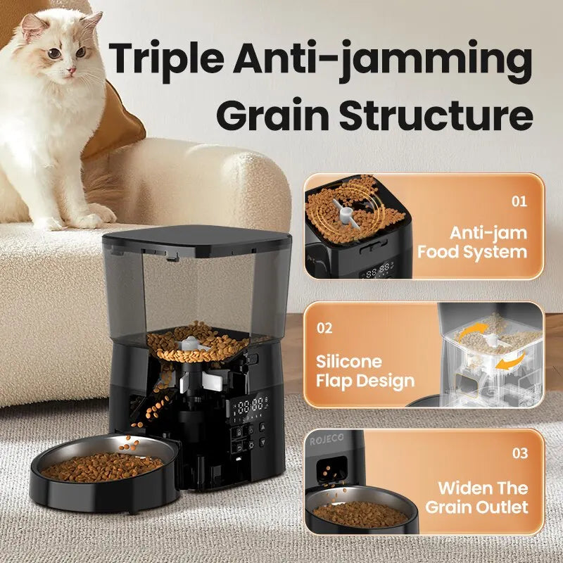 Alimentador automático para animais de estimação, versão automática, dispensador de comida para gato, acessórios, controle inteligente, alimentador para animais de estimação, cães, gatos