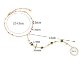 Pulseira de Mão com Corações Verdes e Zircônias Coloridas