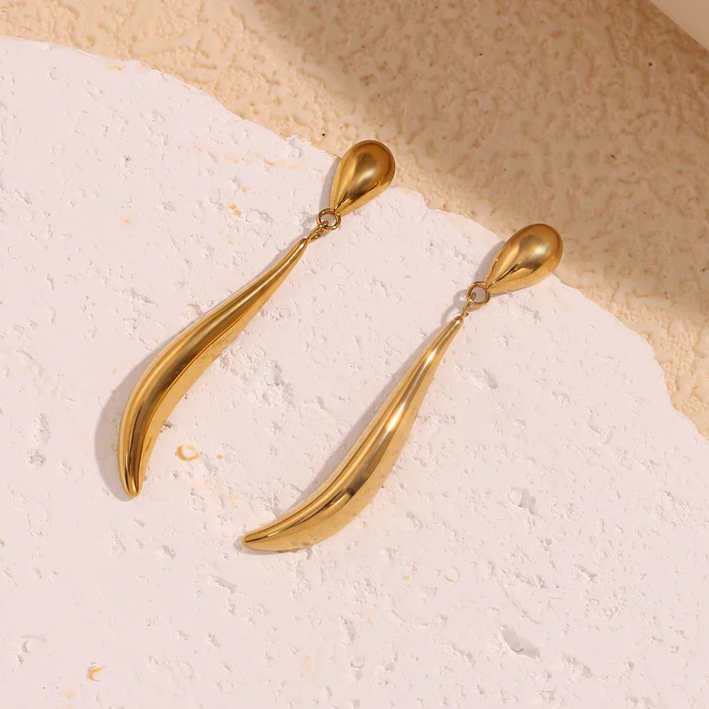 Brincos Gota de Ouro Elegante