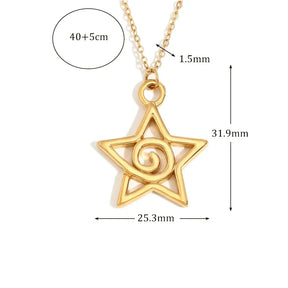Colar Estrela Oca Minimalista em Aço Inoxidável