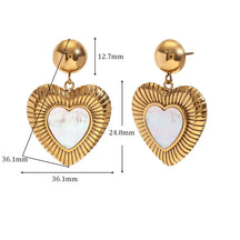 Brincos Coração com Zircônia Banhados a Ouro 18K