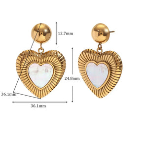 Brincos Coração com Zircônia Banhados a Ouro 18K