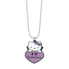 1 Pair Sanrio Hello Kitty Couple Necklace I Love My Girlfriend Boyfriend Pendant Necklace for Valentine's Day Gifts Accessories