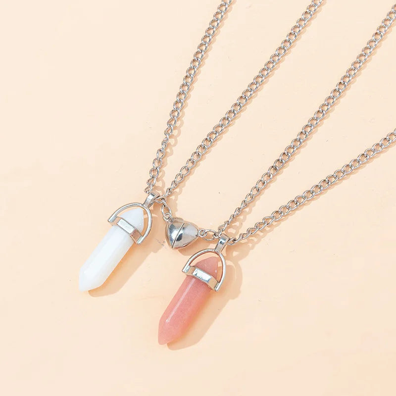 Colar de Casal Yin Yang com Pingente de Cristal