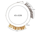 Colar Elegante Dois Tons com Borlas em Zircônia
