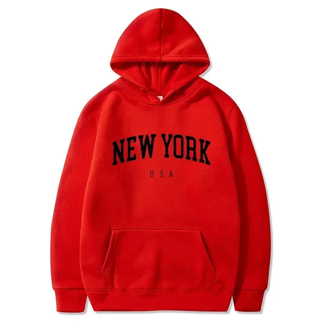 Unissex nova york - New York eua cidade hoodies moda carta impressa moletom gráfico solto casual harajuku com capuz pulôver sportwear