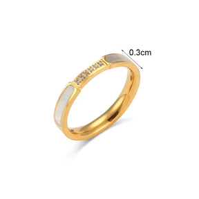 Anel Minimalista com Zircônia e Madrepérola