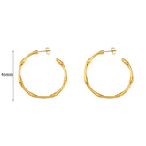 Brincos de Argola Bambu Dourado Minimalista