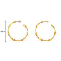 Brincos de Argola Bambu Dourado Minimalista