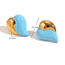 Brincos Coração Esmaltado Folheados a Ouro