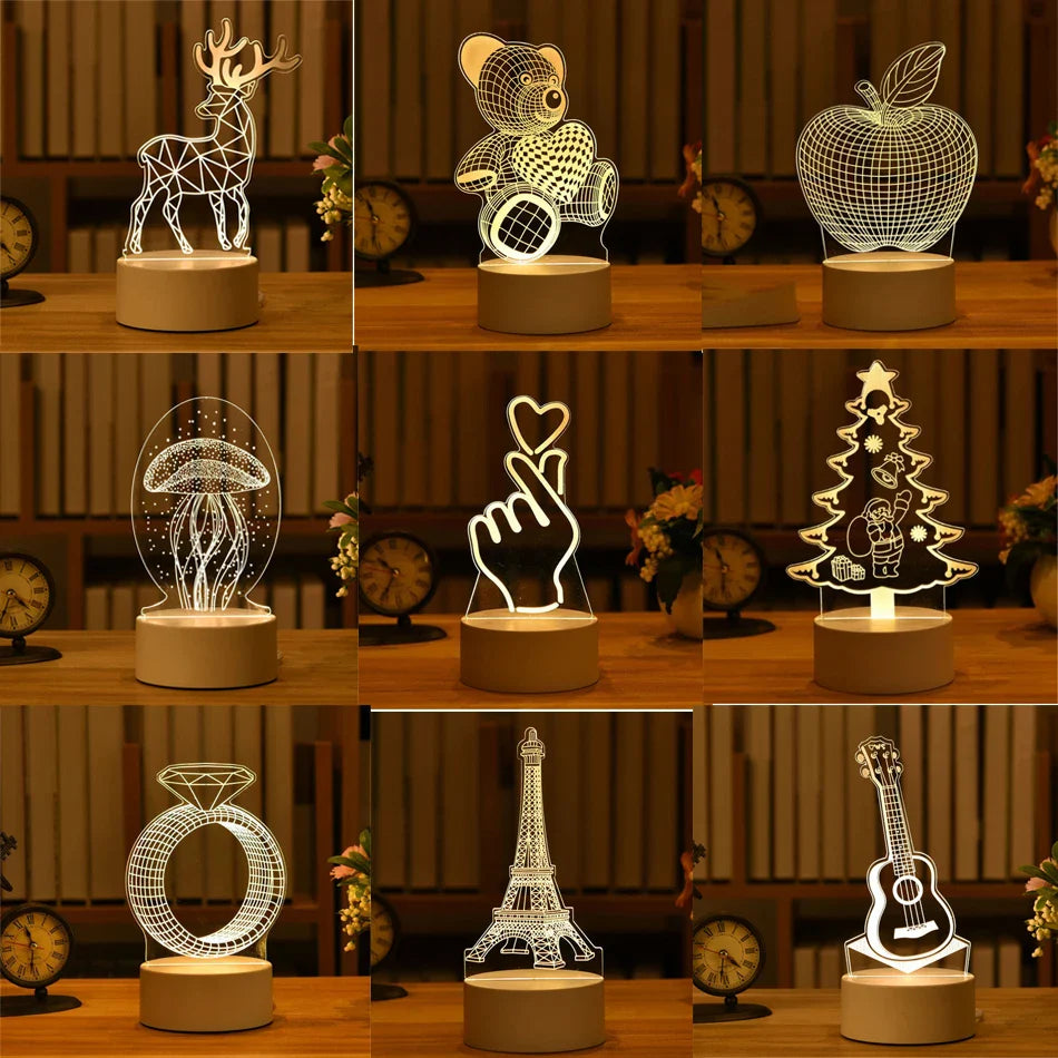 Luminária 3D Criativa Noturna