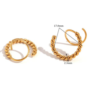 Brincos de Argola Espiral Dourada