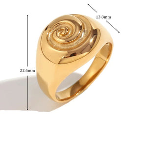 Anel Vortex Elegante Banhado a Ouro 18K